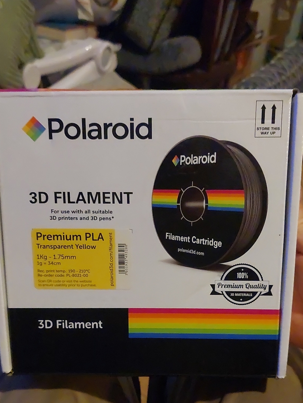 Polaroid Transparent Yellow 3D Filament 1kg Spool